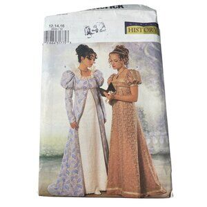 Butterick 6630 Regency Bridgerton Pattern Misses Sizes 12-16 Coat Dress UNCUT